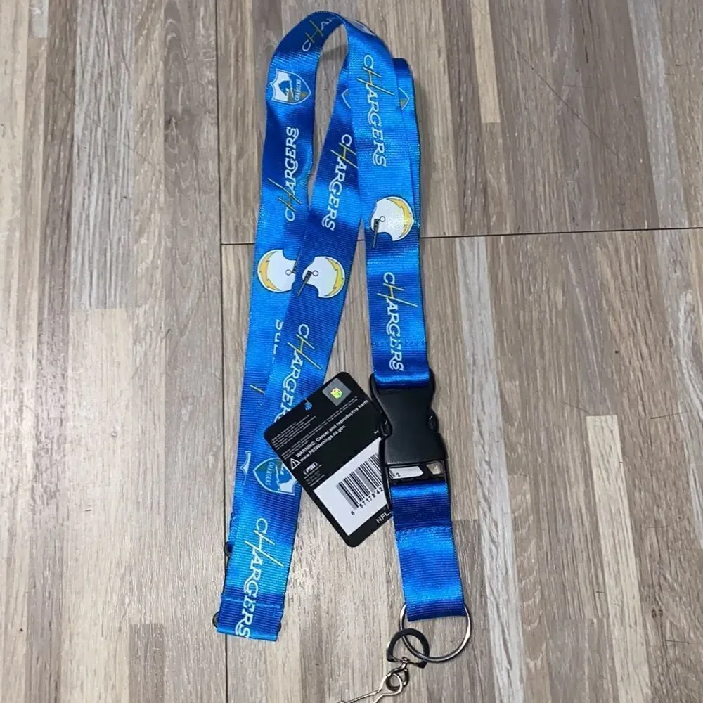NFL Los Angeles Chargers THROWBACK RETRO Deluxe Lanyard Breakaway Football chain